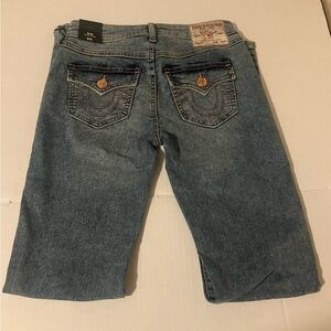 Women’s True Religion Billie mid rise flap single needle stretch jeans Sz 25
